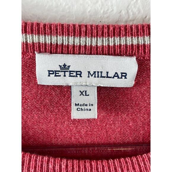 Peter Millar Cashmere Blend Crewneck Pullover Long Sleeve Sweater XL Heather Red - Picture 4 of 7